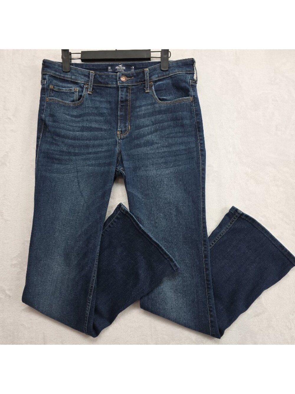 Hollister Mid Rise Boot Cut Jeans Womens 31x31 Juniors 11R Dark Wash Blue Denim